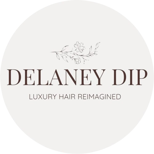 logo for delaney dip, luxury hair reimagined